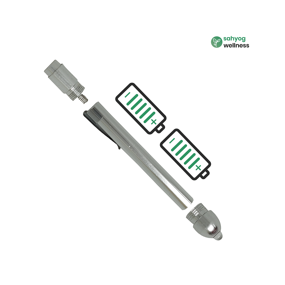 Sahyog Wellness Metal Mini Medical Pocket Pen Torch with White Light Silver - Image 5