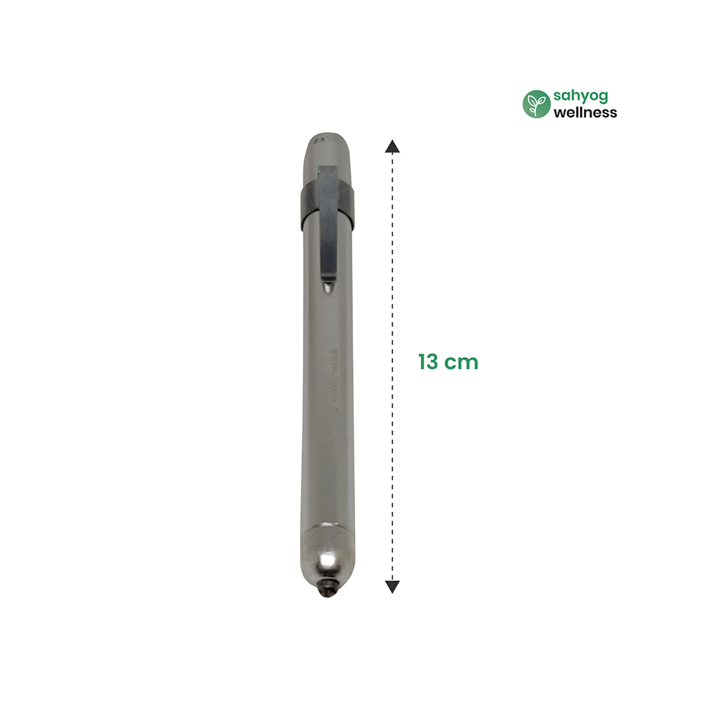 Sahyog Wellness Metal Mini Medical Pocket Pen Torch with White Light Silver - Image 3