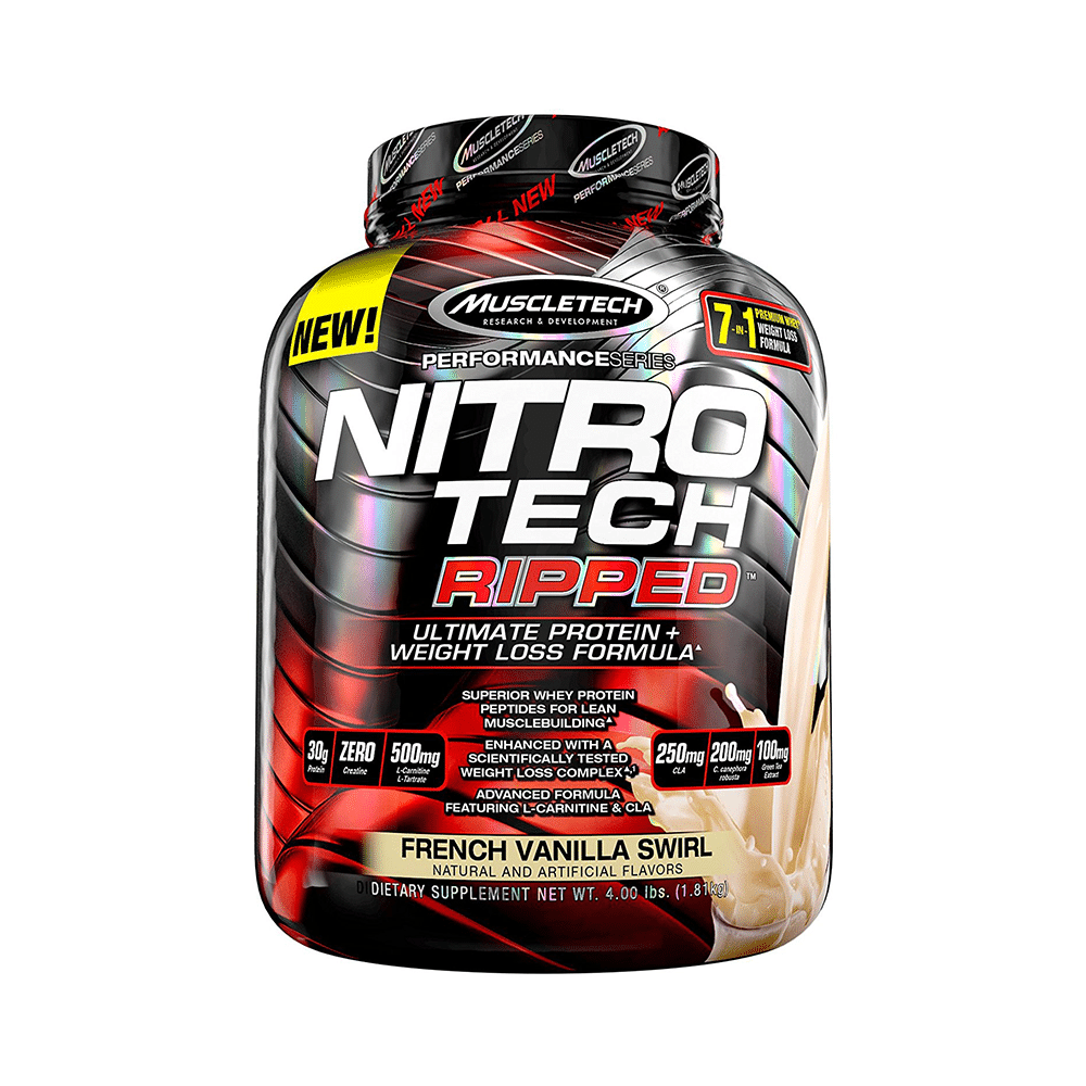Muscletech Performance Series Nitro Tech Ripped Ultimate Protein+Weight Loss Formula French Vanilla Swirl