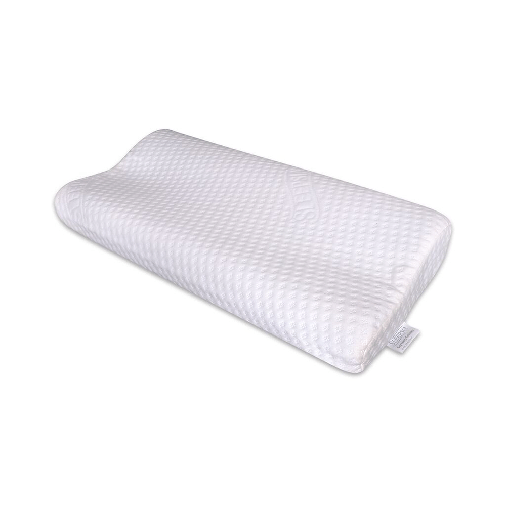 Sleepsia Gel Infused Medium Visco Memory Foam Pillow Contour Shape White - Image 1
