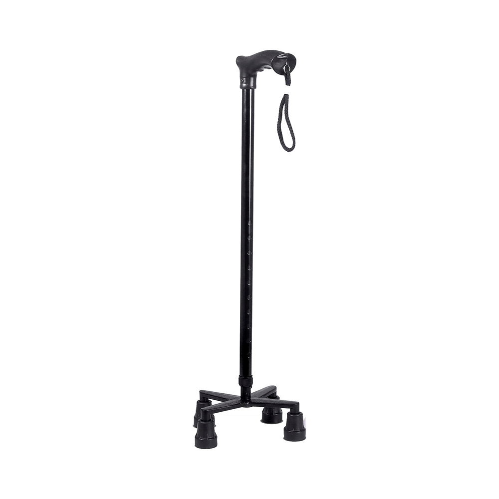 MCP Jindal Quad Walking Stick Black