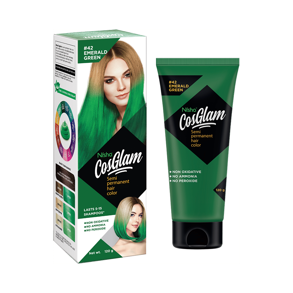 Nisha Cosglam Semi Permanent Hair Color Emerald Green