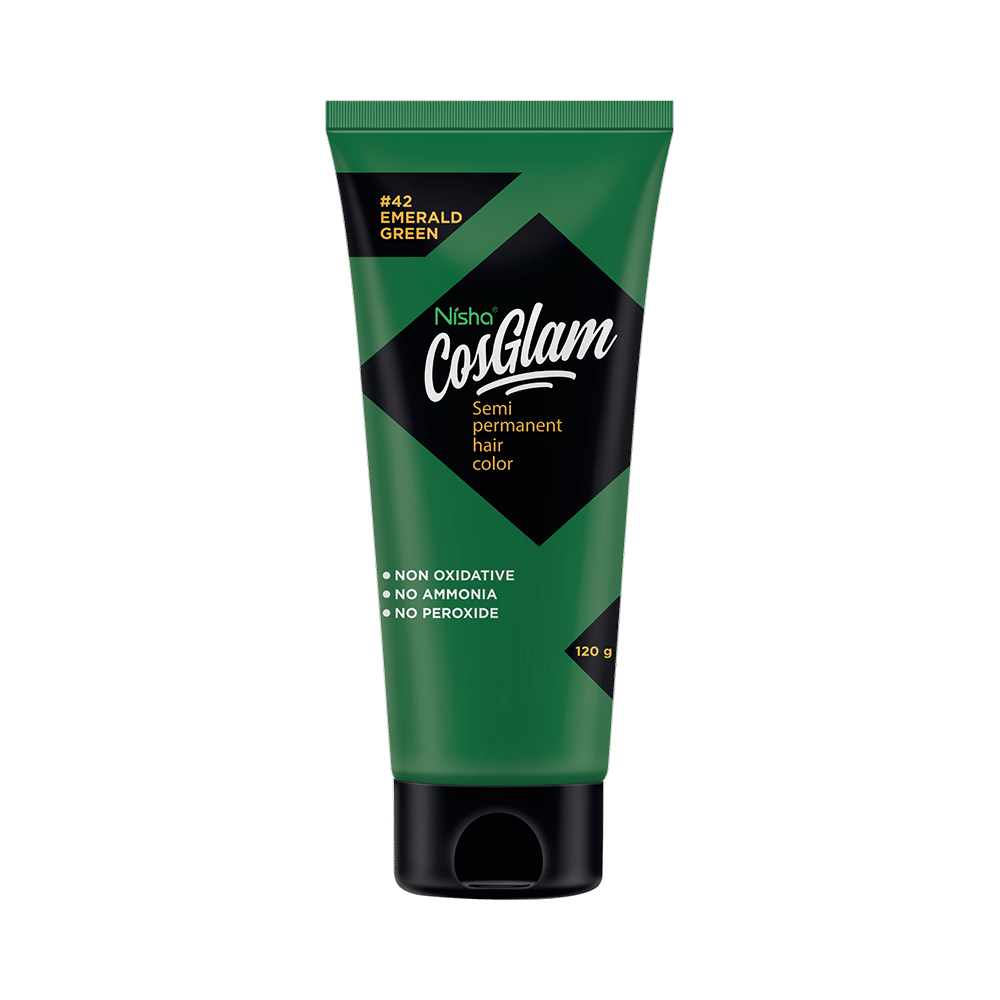 Nisha Cosglam Semi Permanent Hair Color Emerald Green - Image 2