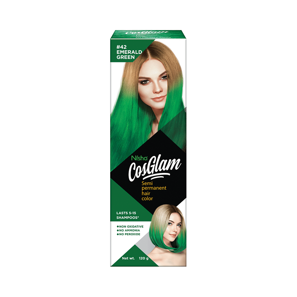 Nisha Cosglam Semi Permanent Hair Color Emerald Green - Image 12