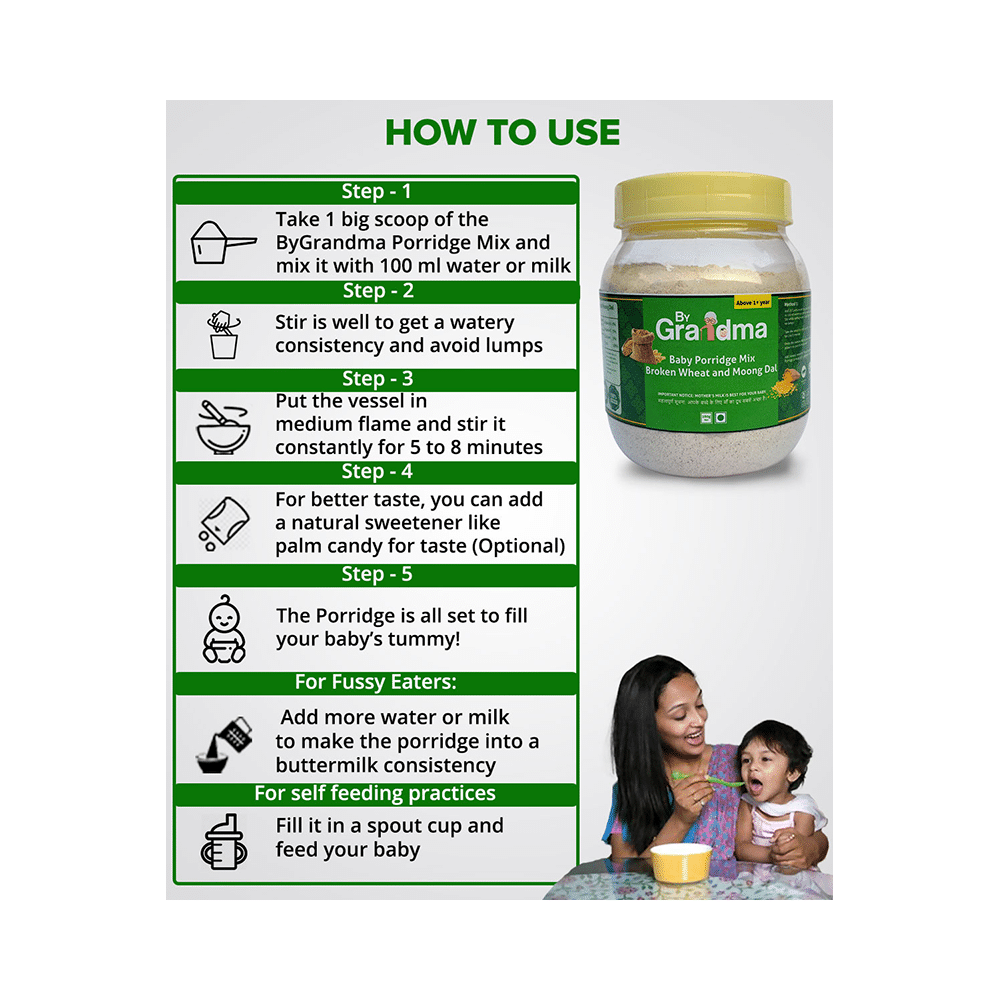 ByGrandma Baby Porridge Mix Above 1+ Years Broken Wheat & Moong Dal - Image 7