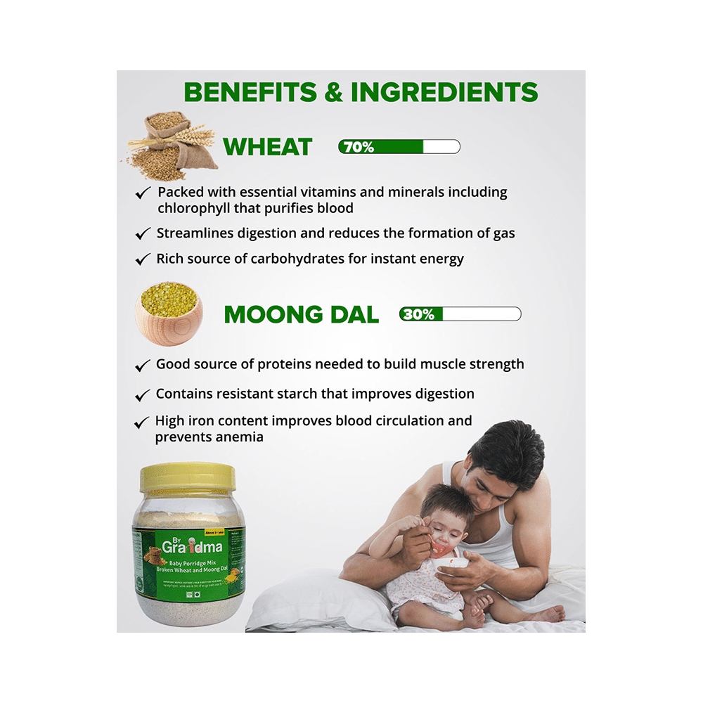 ByGrandma Baby Porridge Mix Above 1+ Years Broken Wheat & Moong Dal - Image 5