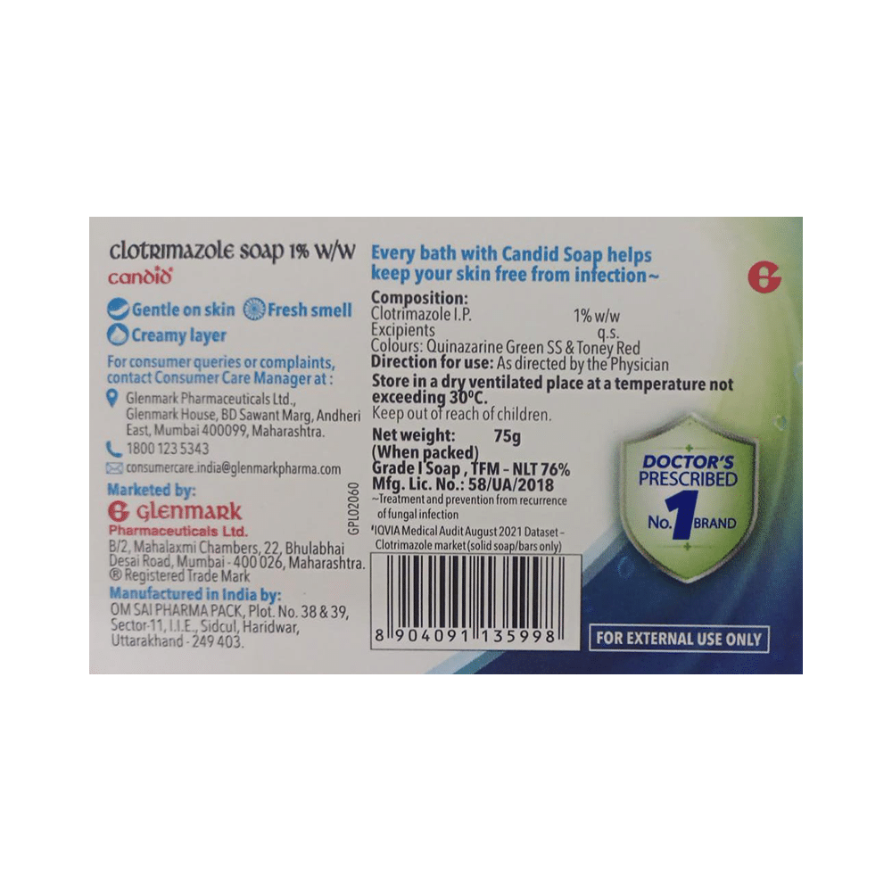 Candid Multi-Benefit Soap | For  Fungal Infection, Itching, Redness & Scaling Relief - Image 2