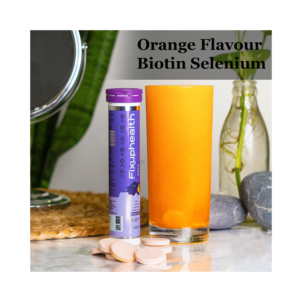 Combo Pack of Fixuphealth Biotin Effervescent Tablet Orange & Fixuphealth Calcium 500mg & Vitamin D3 Effervescent Tablet Orange (20 Each) - Image 4