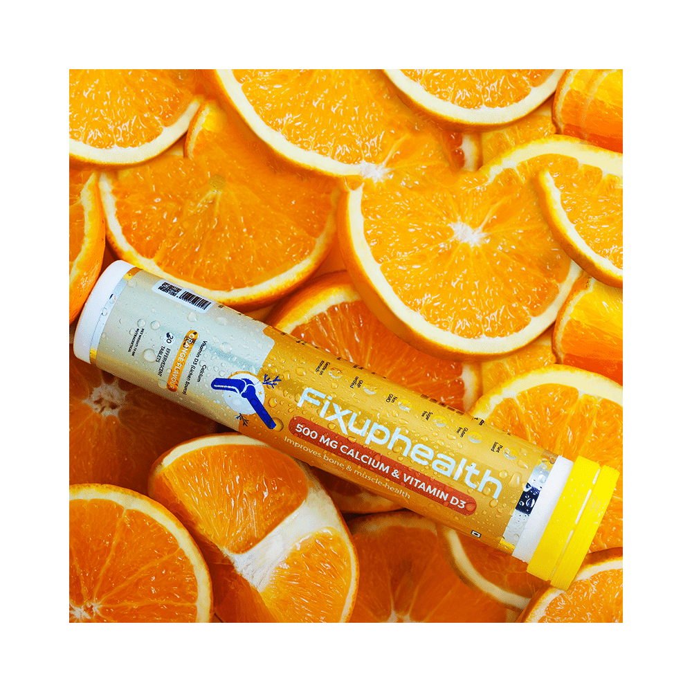 Combo Pack of Fixuphealth Biotin Effervescent Tablet Orange & Fixuphealth Calcium 500mg & Vitamin D3 Effervescent Tablet Orange (20 Each) - Image 16