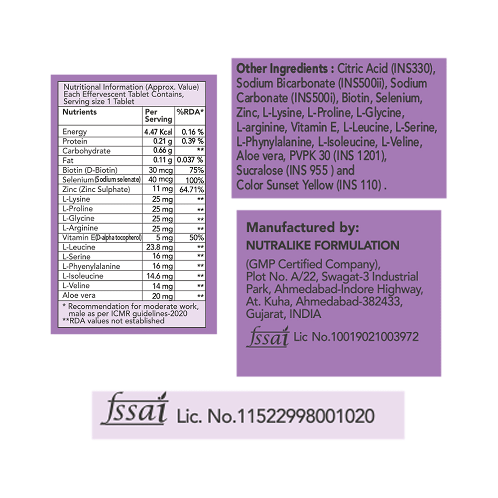 Combo Pack of Fixuphealth Biotin Effervescent Tablet Orange & Fixuphealth Calcium 500mg & Vitamin D3 Effervescent Tablet Orange (20 Each) - Image 9