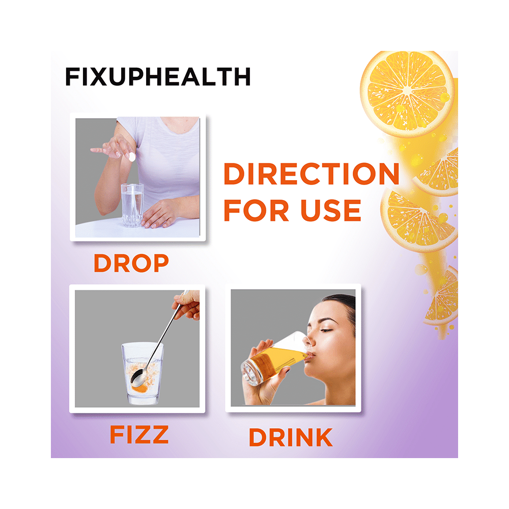Combo Pack of Fixuphealth Biotin Effervescent Tablet Orange & Fixuphealth Calcium 500mg & Vitamin D3 Effervescent Tablet Orange (20 Each) - Image 6
