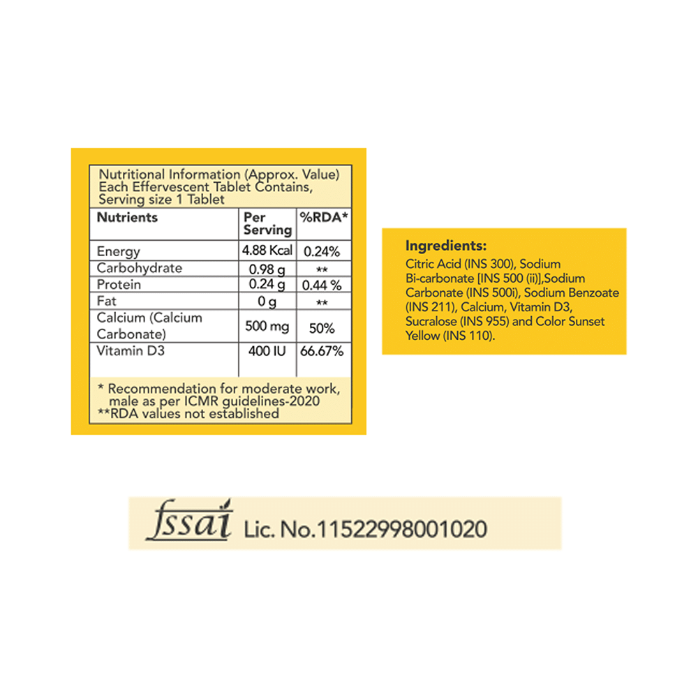Combo Pack of Fixuphealth Biotin Effervescent Tablet Orange & Fixuphealth Calcium 500mg & Vitamin D3 Effervescent Tablet Orange (20 Each) - Image 19
