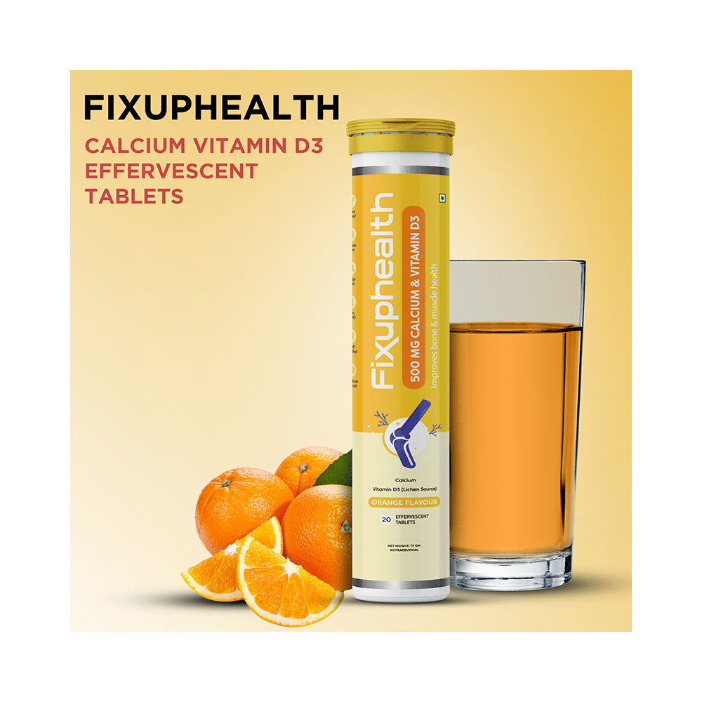 Combo Pack of Fixuphealth Biotin Effervescent Tablet Orange & Fixuphealth Calcium 500mg & Vitamin D3 Effervescent Tablet Orange (20 Each) - Image 14