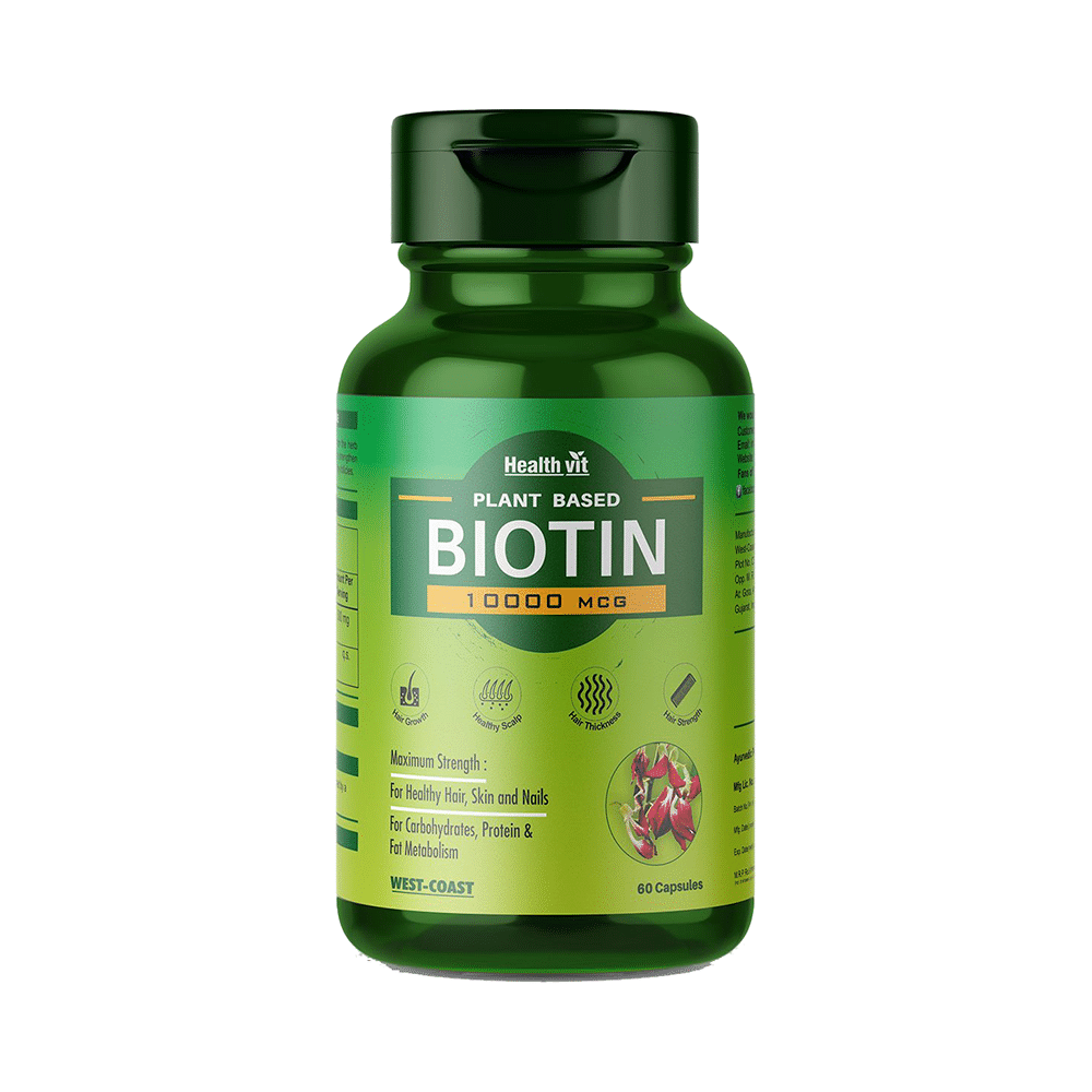 HealthVit Plant Based Biotin 10000mcg Capsule