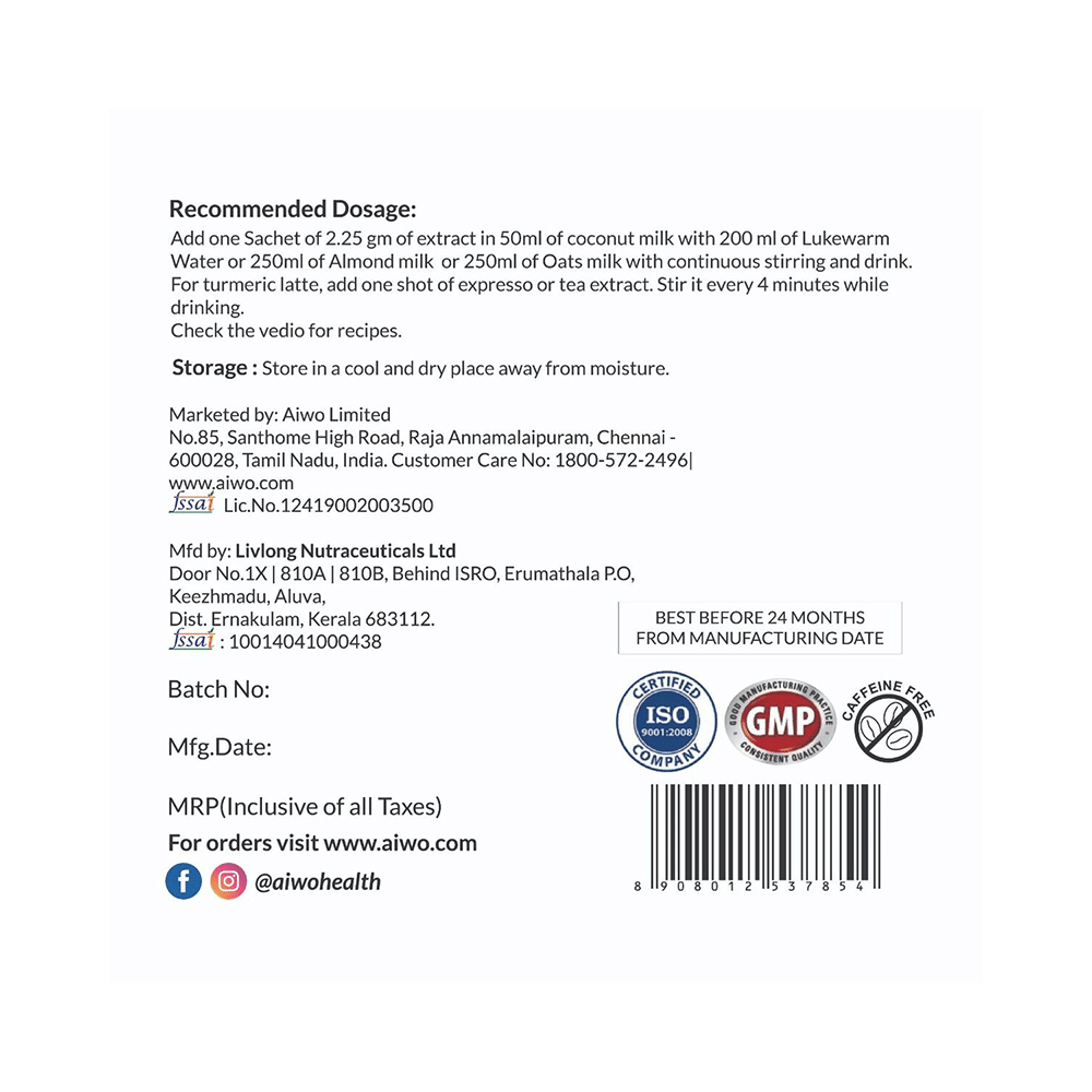 AIWO Turmeric Extract Sachet (2.25gm Each) - Image 6