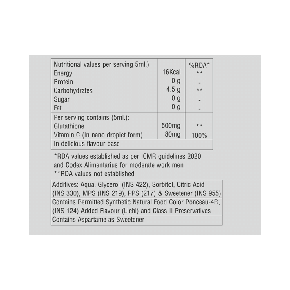 Zeelab Glutathione Oral Solution Sugar Free - Image 2