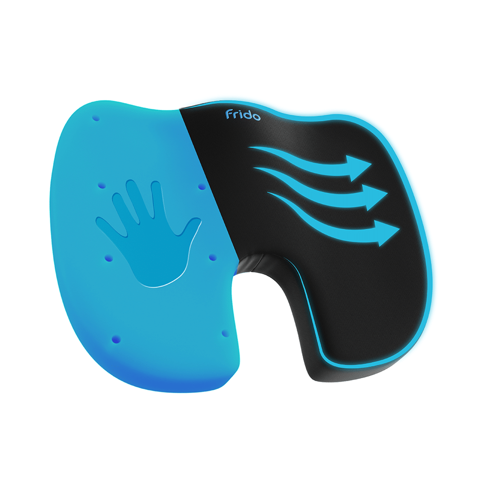 Frido Ultimate Coccyx Seat Cushion with Cooling Effect & Memory Foam Large