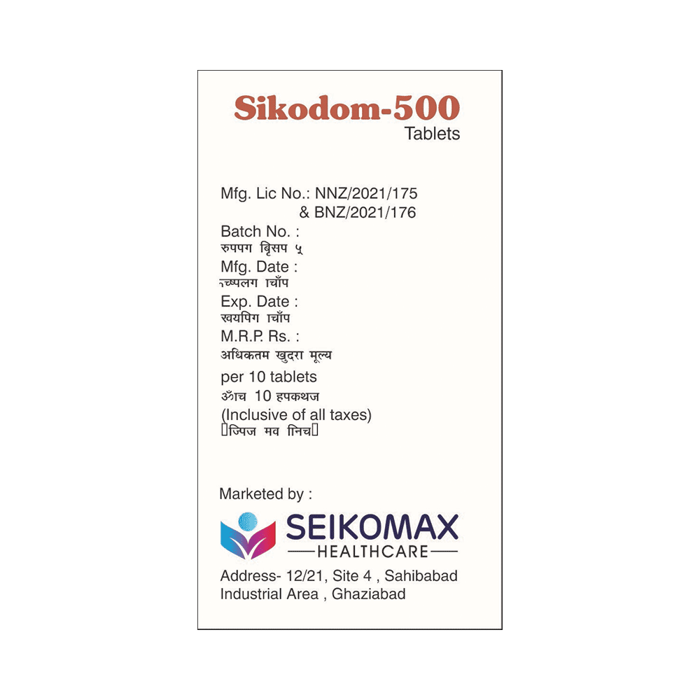 Sikodom 500 Tablet - Image 3