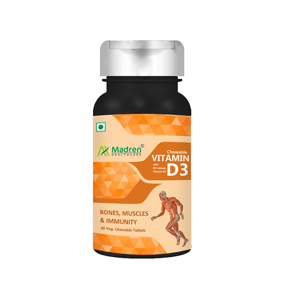 Madren Healthcare Chewable Vitamin D3 Veg. Chewable Tablet - Image 1