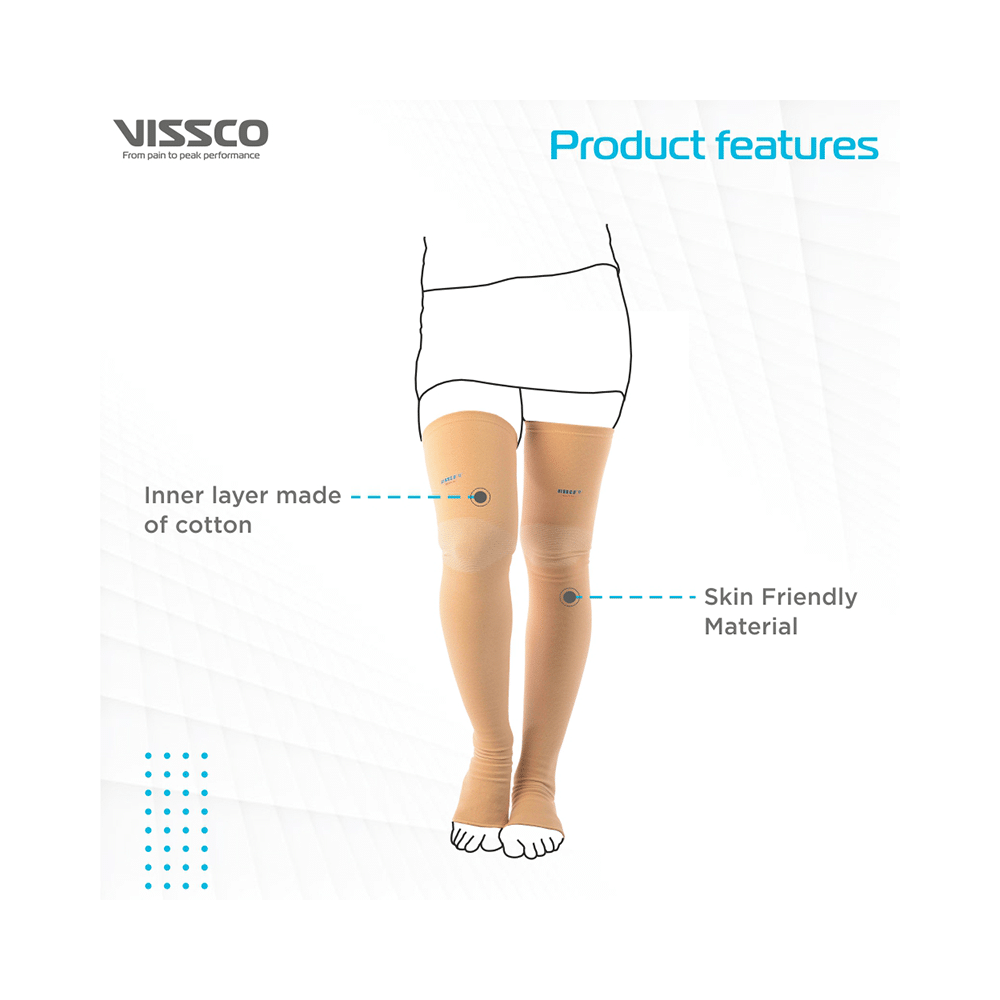 Vissco Core 0719 Medical Compression Stockings (Above Knee) Medium Beige - Image 4