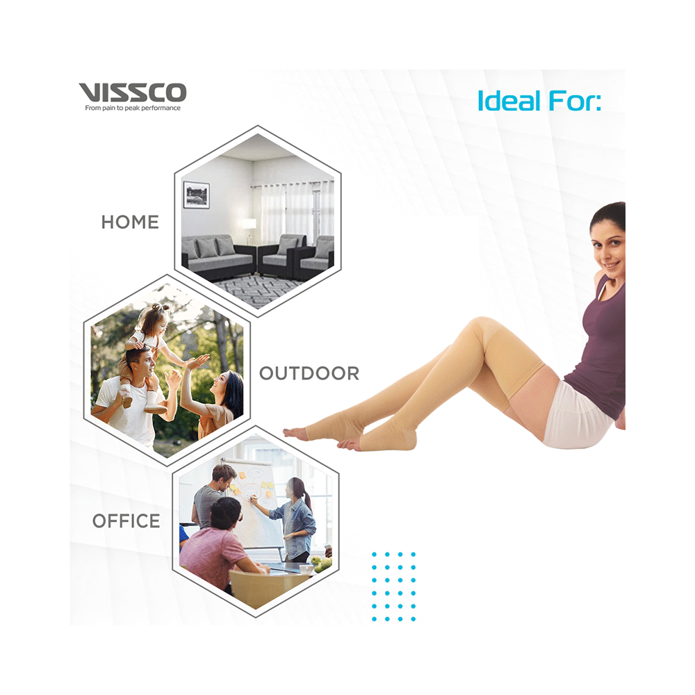 Vissco Core 0719 Medical Compression Stockings (Above Knee) Medium Beige - Image 7