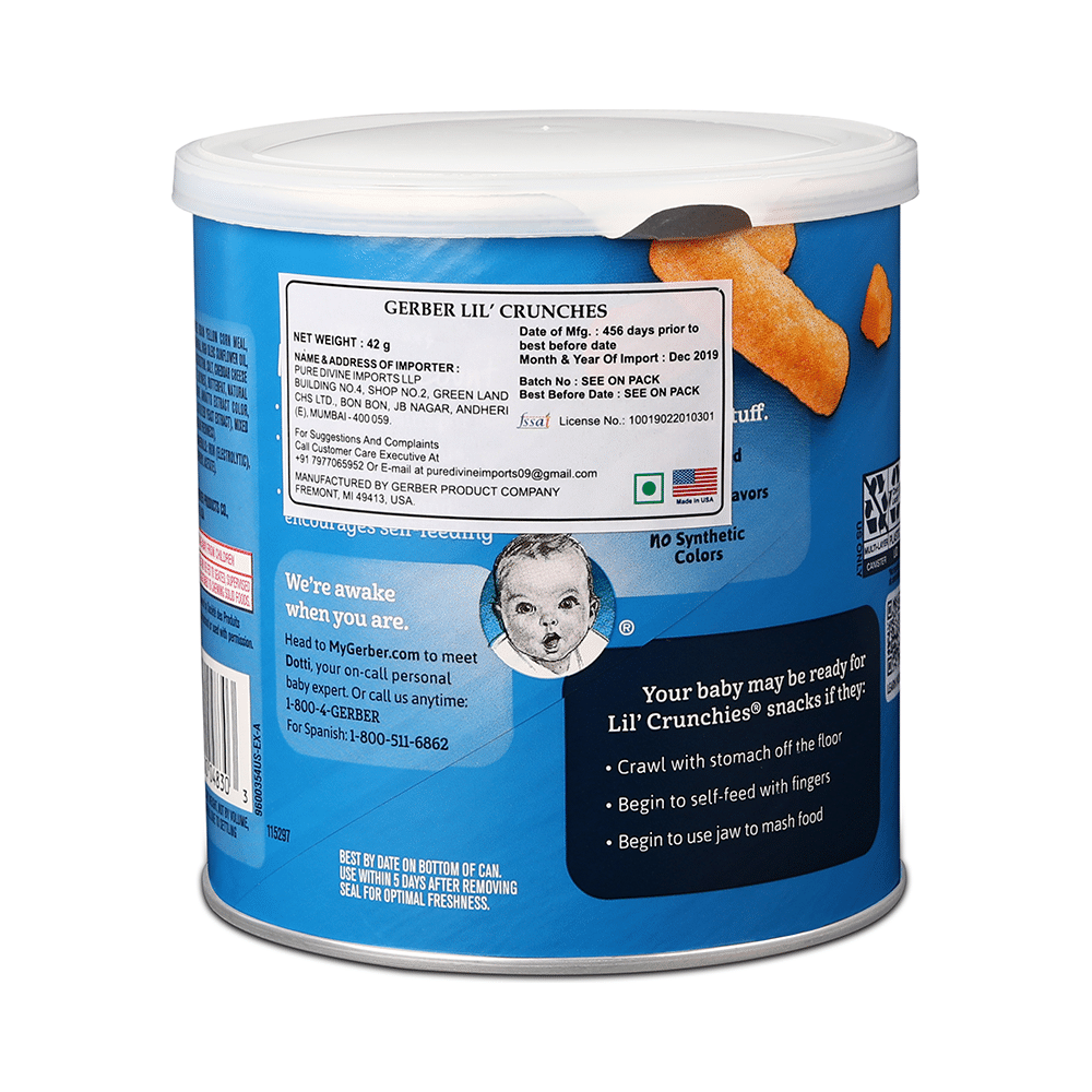 Gerber Lil' Crunchies Baked Corn Snacks Mild Cheddar - Image 3