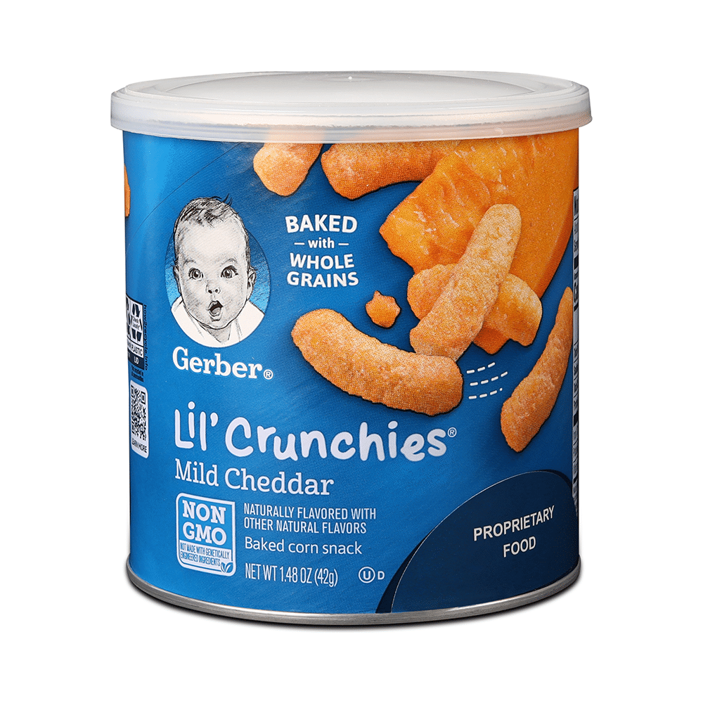 Gerber Lil' Crunchies Baked Corn Snacks Mild Cheddar - Image 1