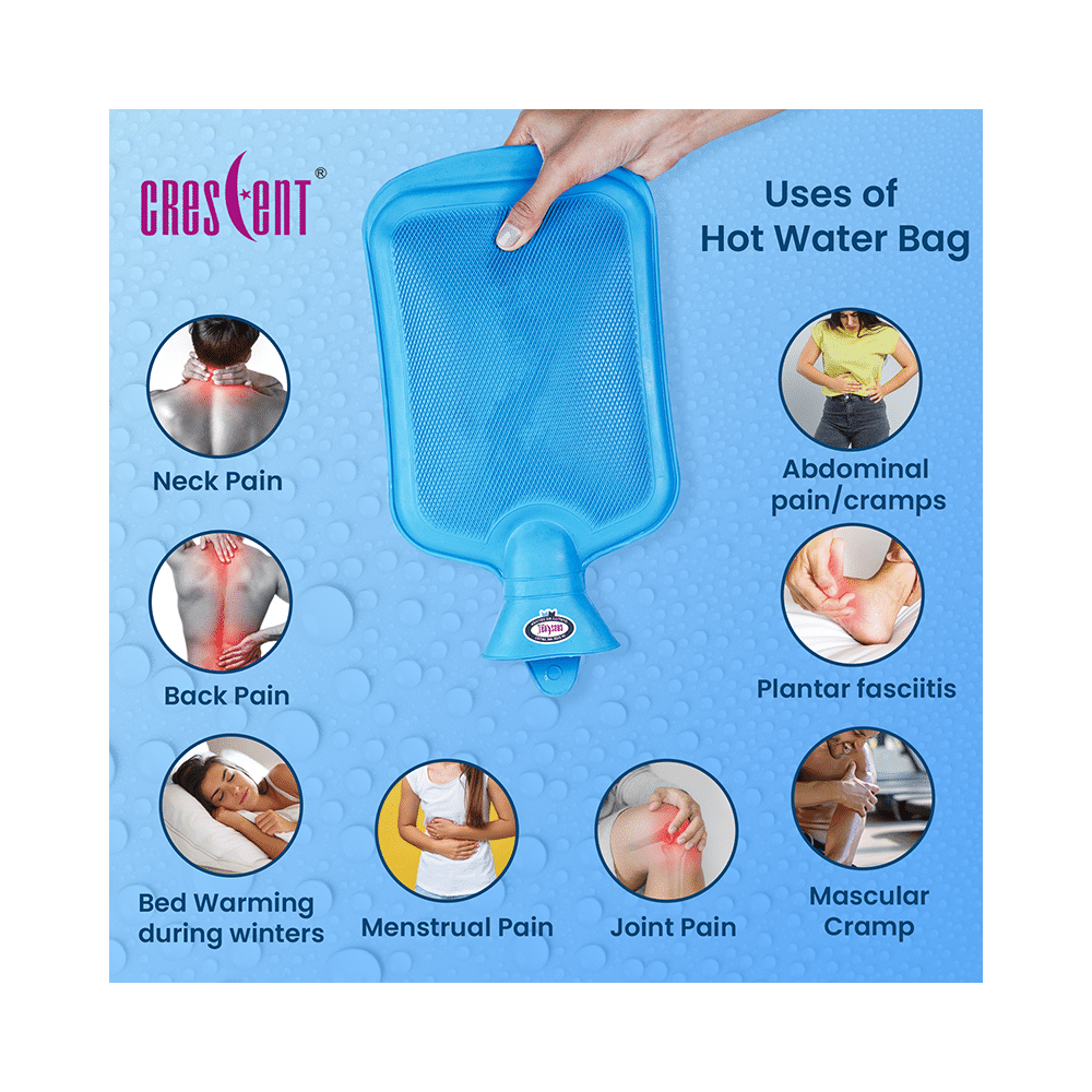 Crescent Non-Electric Rubber Hot Water Bag Blue - Image 6