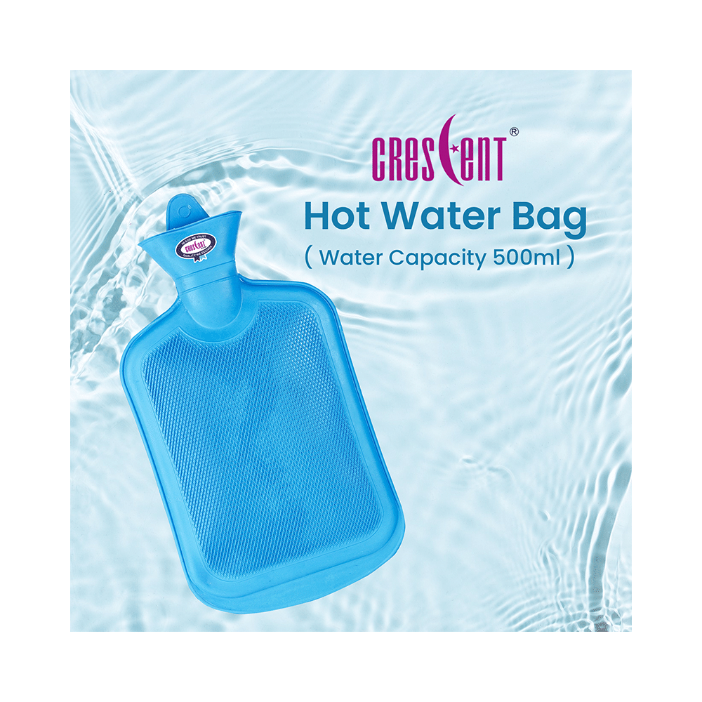 Crescent Non-Electric Rubber Hot Water Bag Blue - Image 2