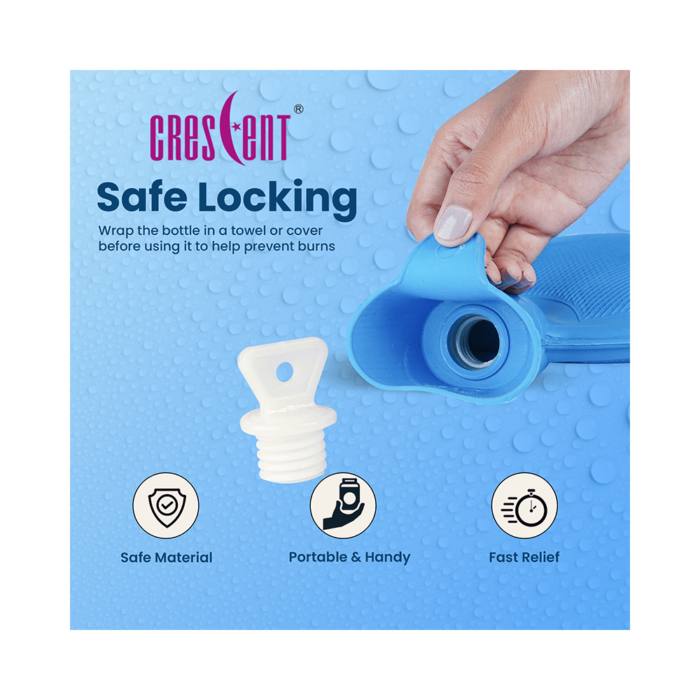Crescent Non-Electric Rubber Hot Water Bag Blue - Image 5