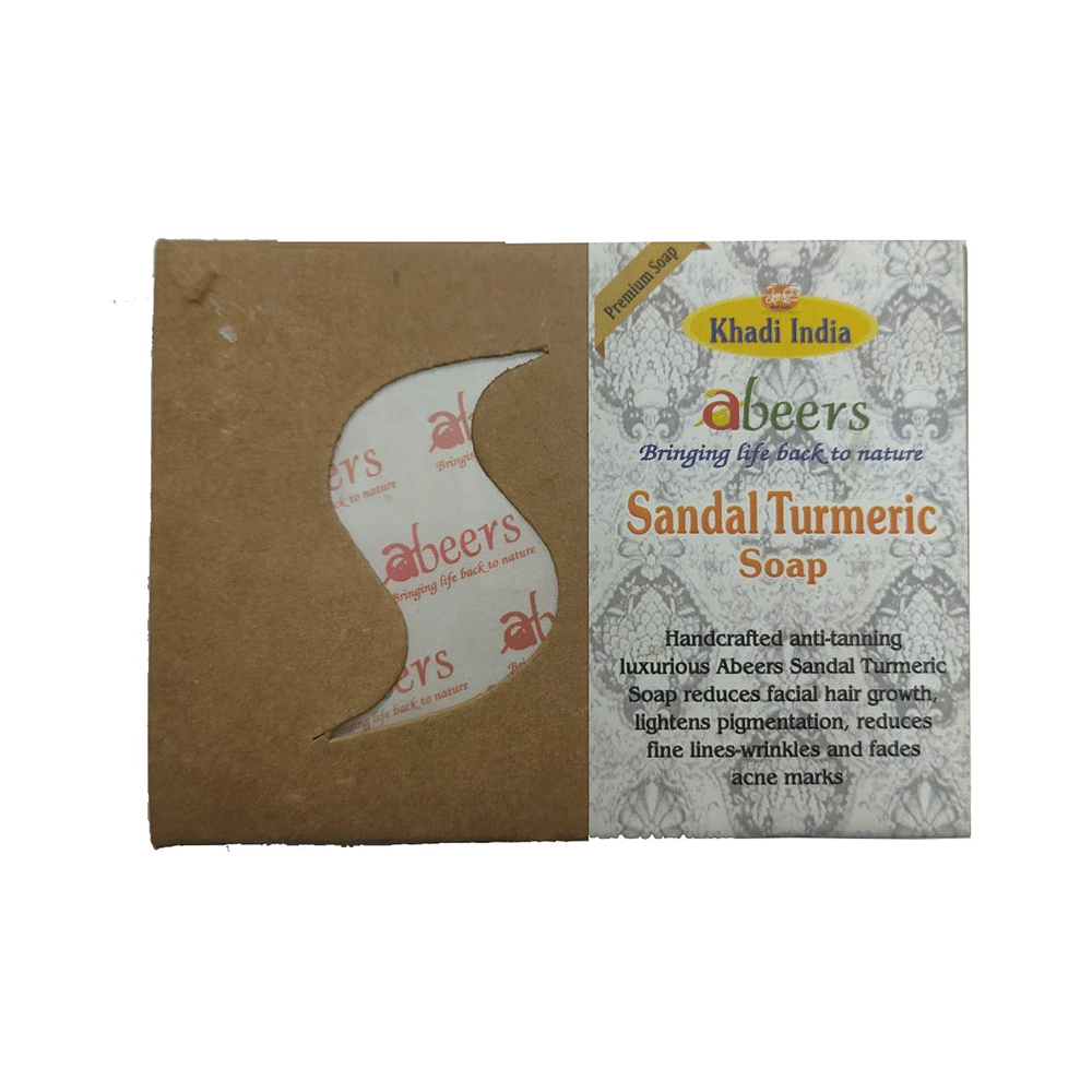 Khadi India Abeers Premium Sandal Turmeric Soap - Image 1