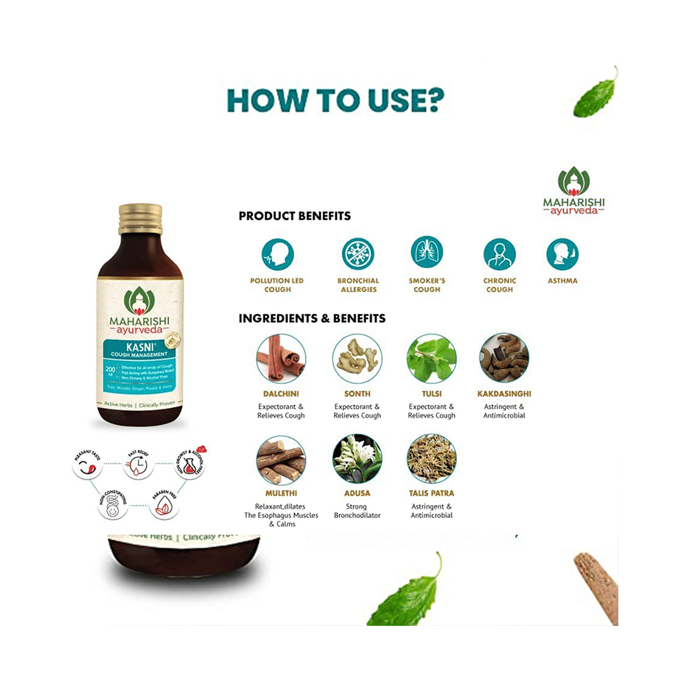 Maharishi Ayurveda Kasni Syrup for Cough Management |  Non-Drowsy & Alcohol-Free - Image 6