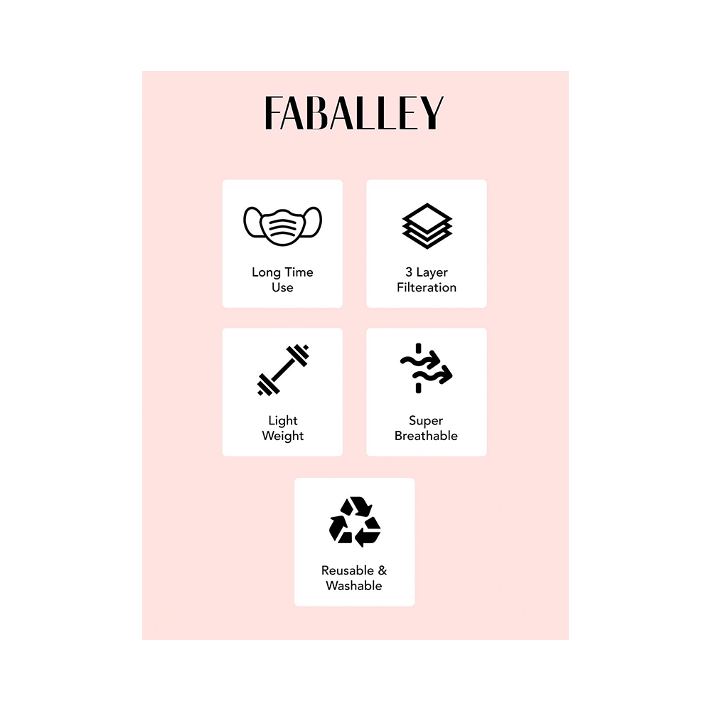 Faballey 2 Ply Pleated Resusable Mask Set Preppy - Image 5