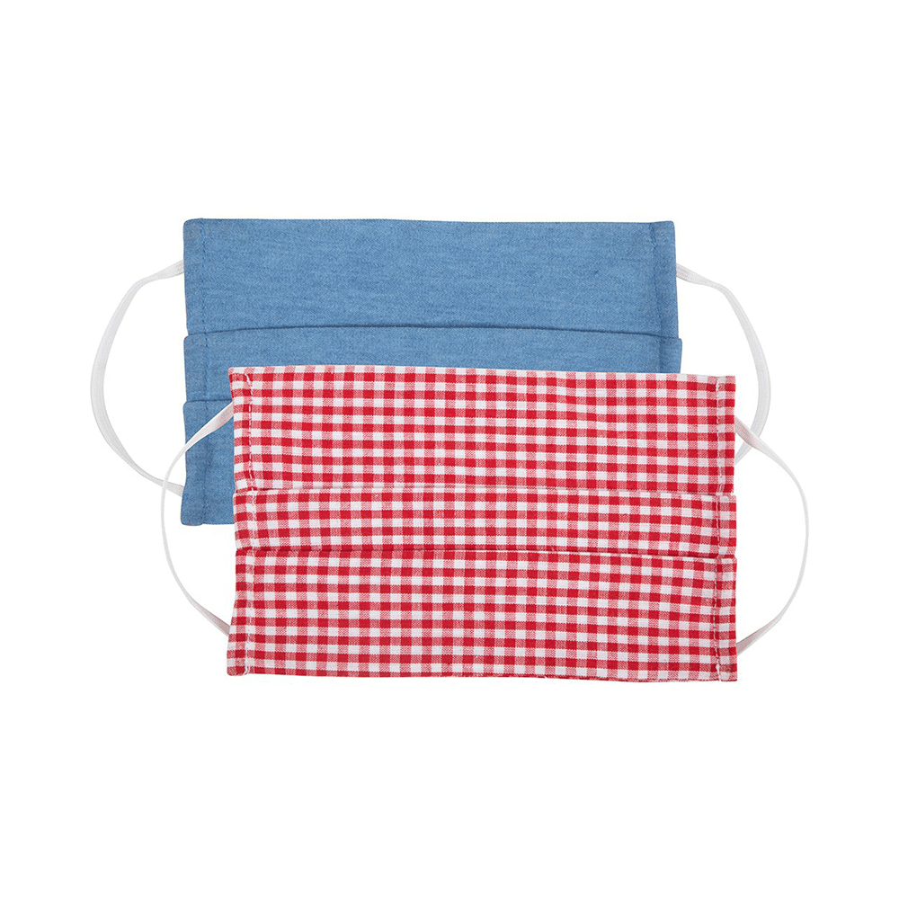 Faballey 2 Ply Pleated Resusable Mask Set Preppy - Image 2