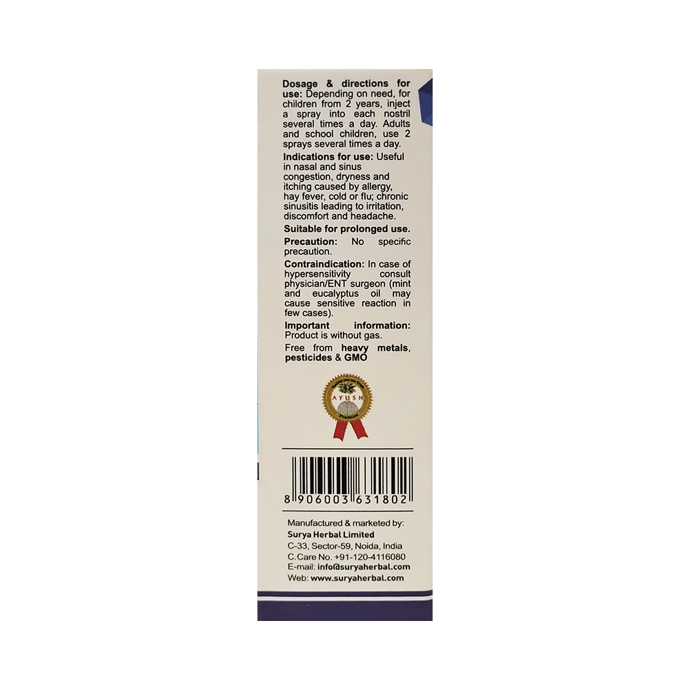 Surya Herbal HerbRoot Nasostil Plus Nasal Spray - Image 4