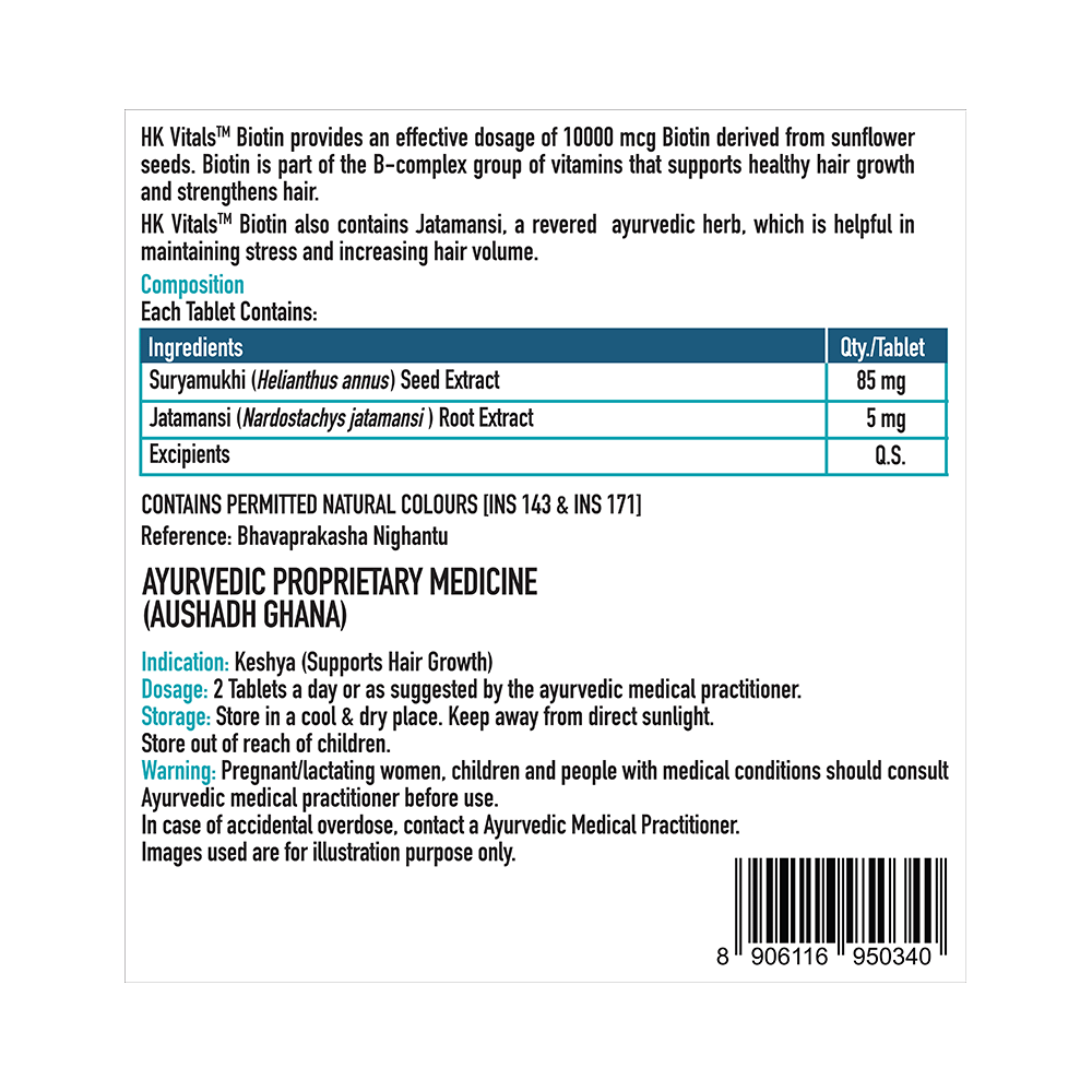 Healthkart HK Vitals Biotin 10000mcg Tablet for Hair Health - Image 10