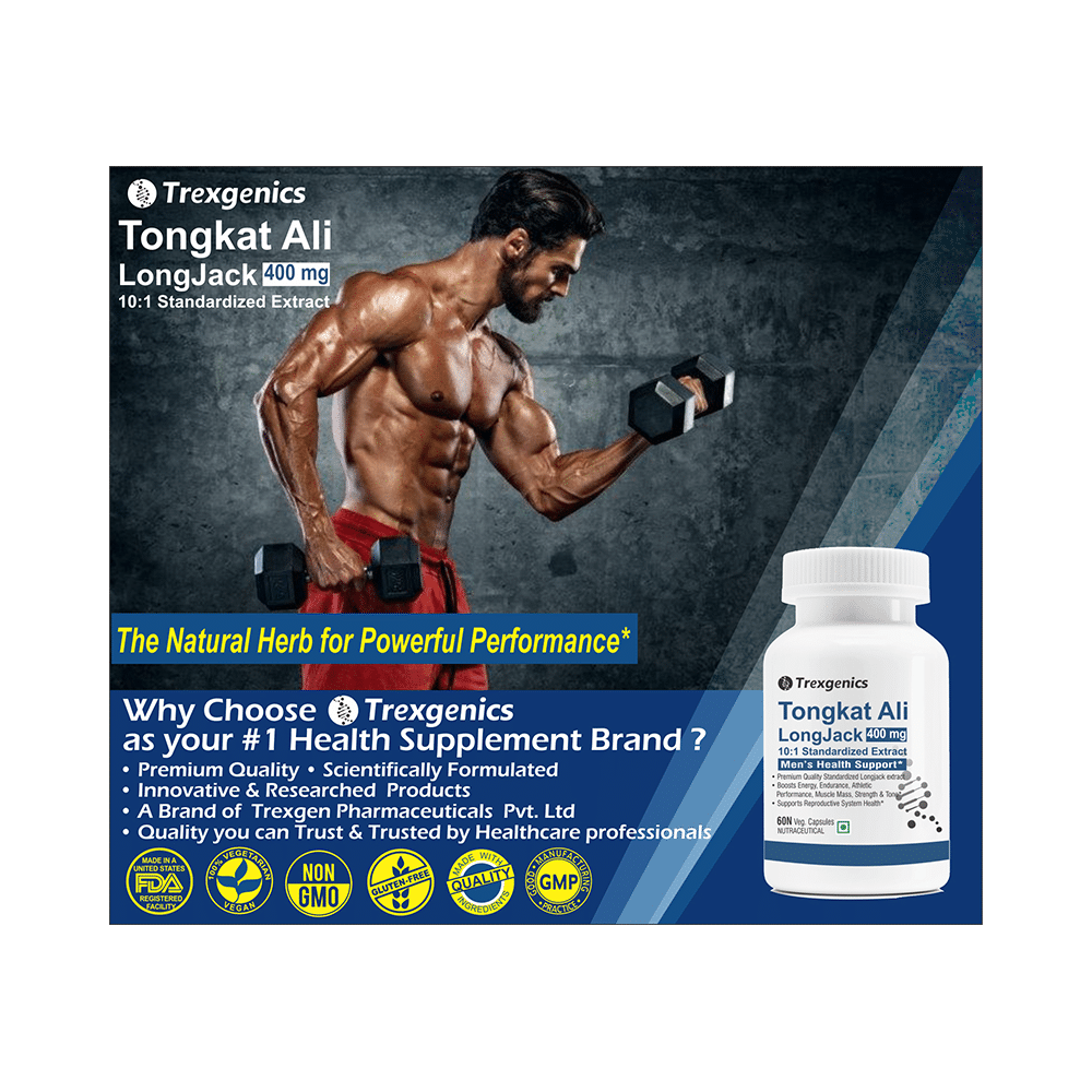 Trexgenics Tongkat Ali Longjack 400mg Veg Capsule - Image 5