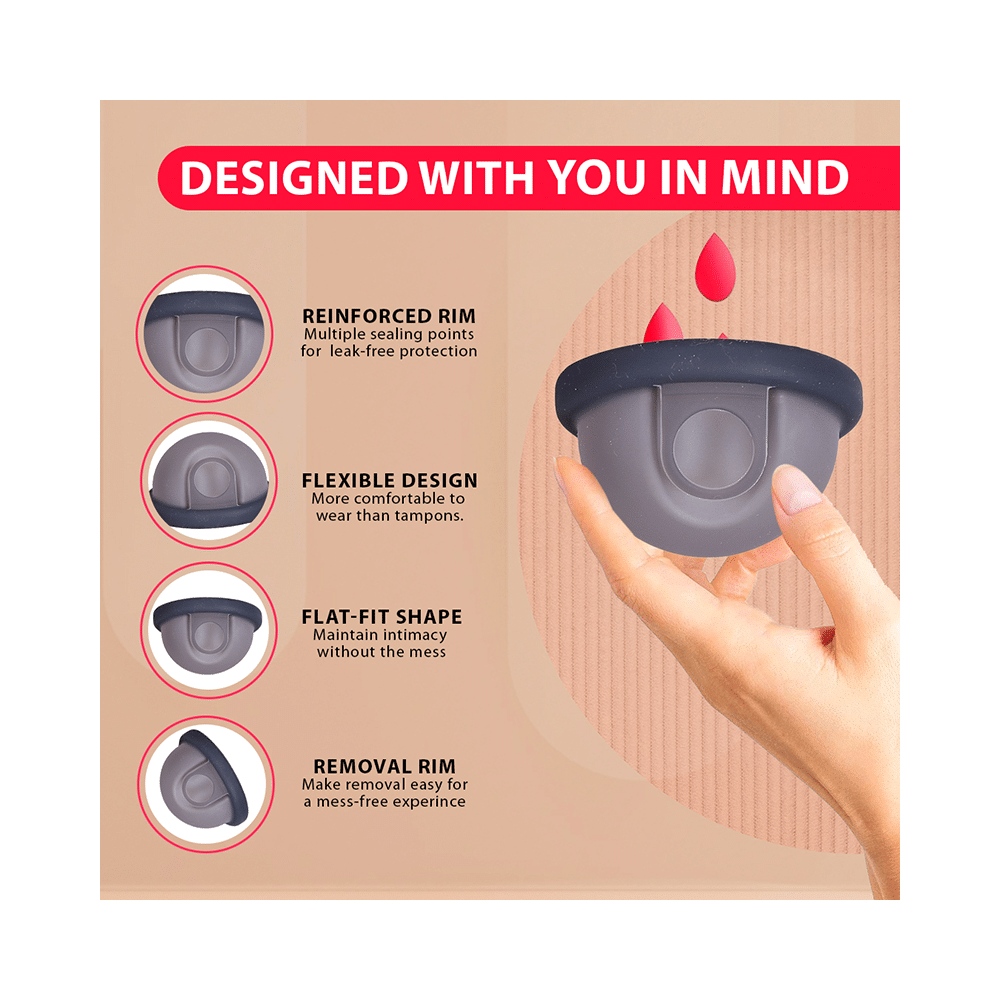 MYKI Silicon Menstrual Disc with Clutch Black Small - Image 2