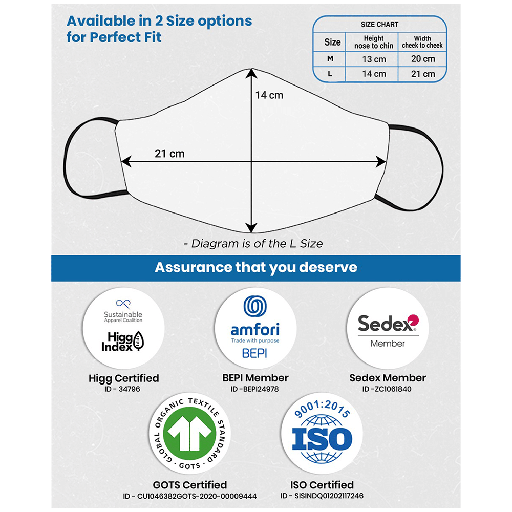 MASQ 4 Ply Face Mask for Women Large Multicolor Floral - Image 5