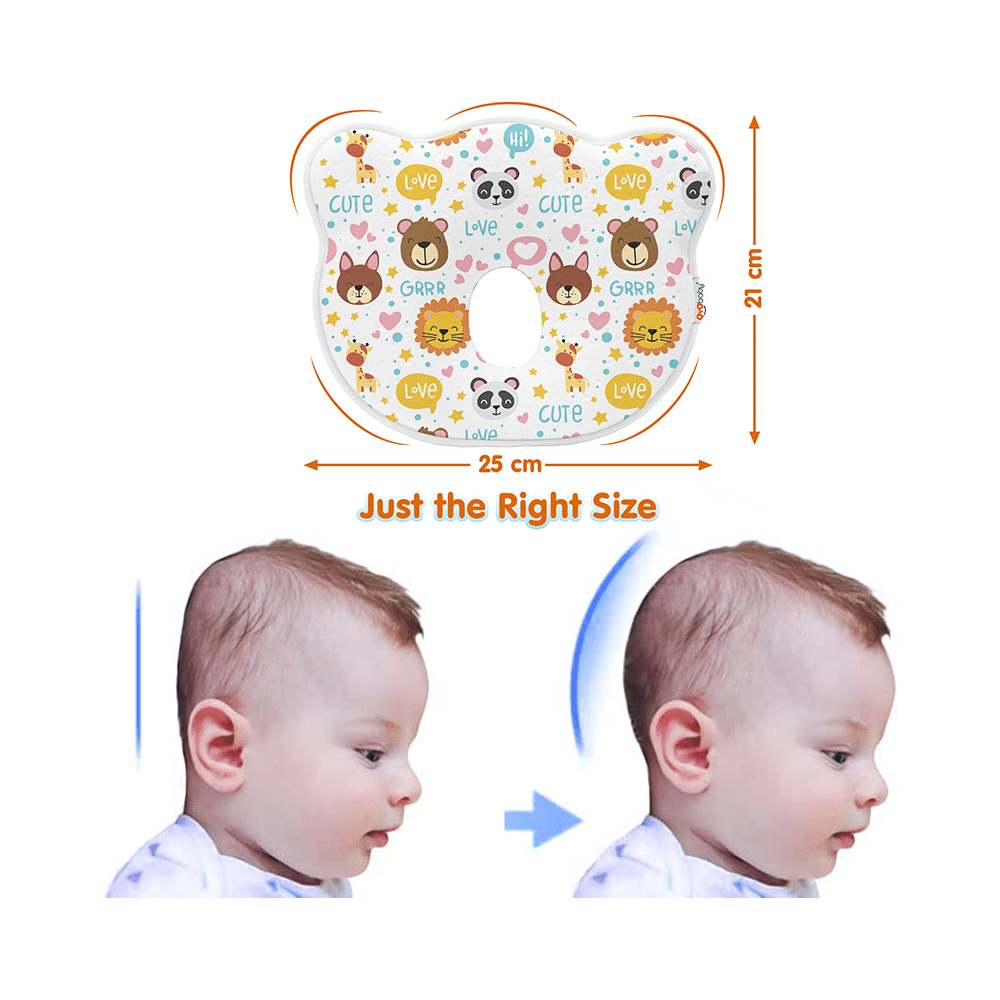 Oyo Baby Memory Foam Baby Head Shaping Pillow Animal Print - Image 2