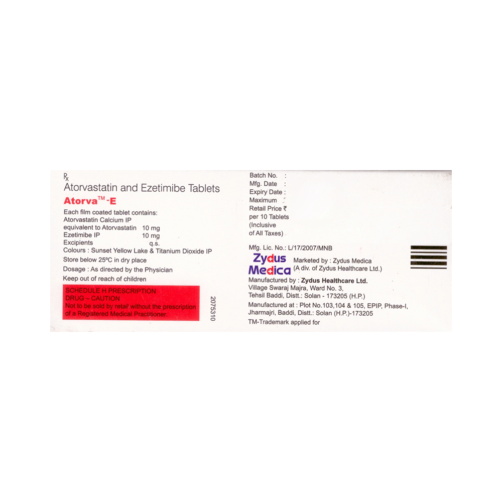 Atorva E 10mg/10mg Tablet - Image 2