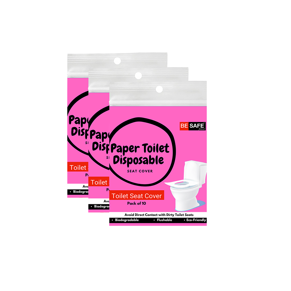 Be Safe Forever Disposable Paper Toilet Seat Cover (10 Each) Pink - Image 1