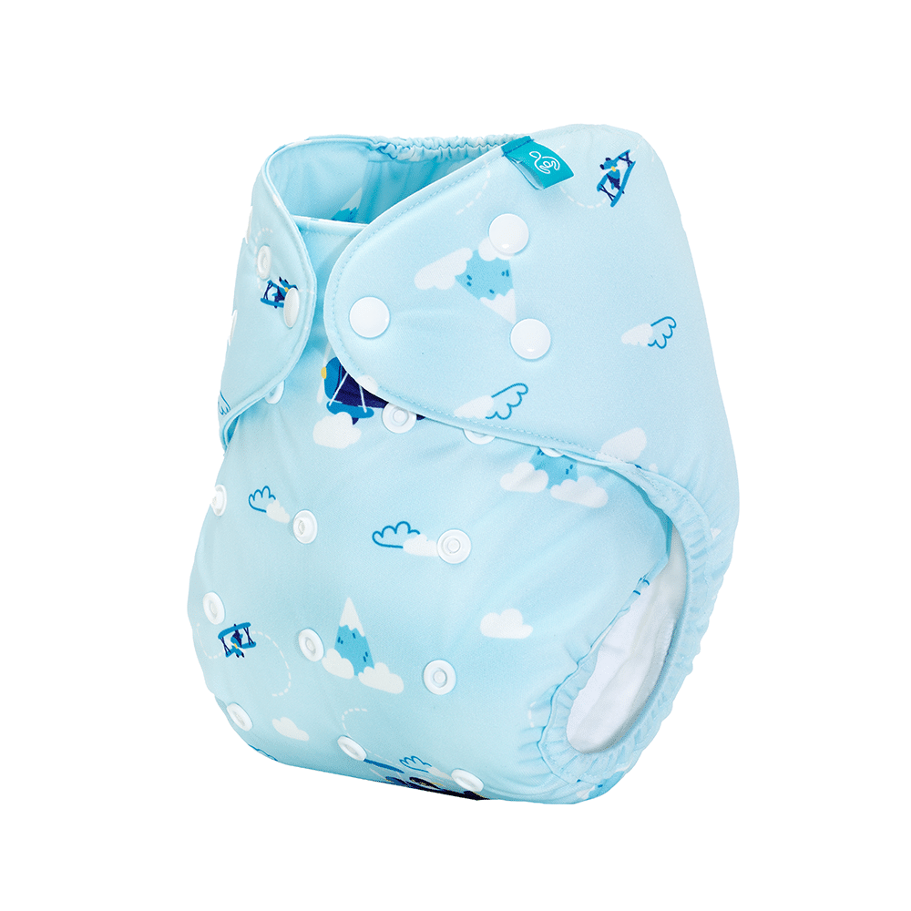 Bumberry Adjustable Reusable Cloth Pocket Diaper With 1 Three-Layer Microfiber Inserts for Babies Helicopter - Image 3