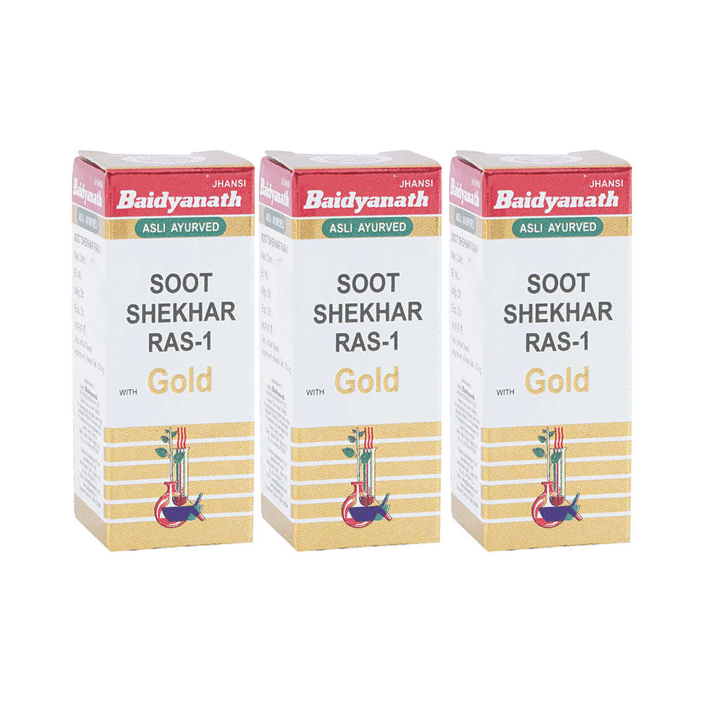 Baidyanath (Jhansi) Soot Shekhar Ras-1 with Gold (25 Each) - Image 1