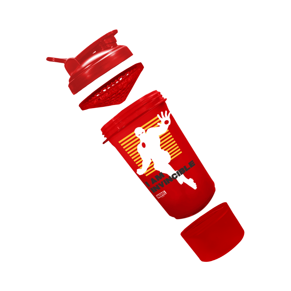 Powermax Fitness Protein Shaker Bottle with Single Storage Red - Image 3