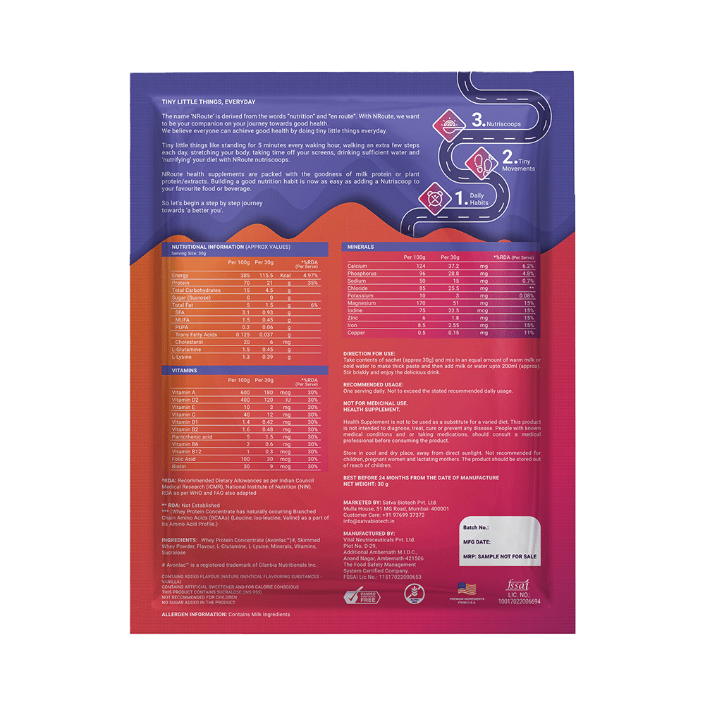 Nroute Daily Whey Protein Protein Powder Vanilla - Image 2