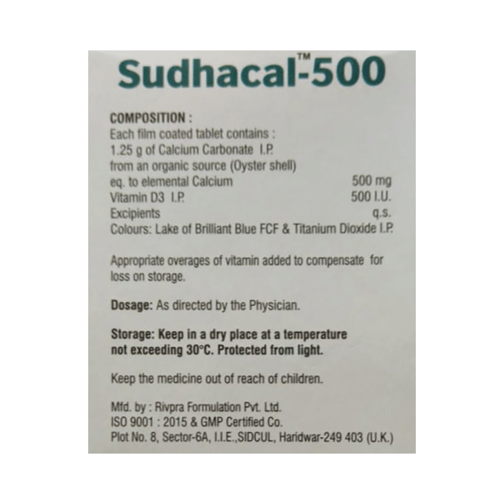 Sudhacal 500 Tablet - Image 2