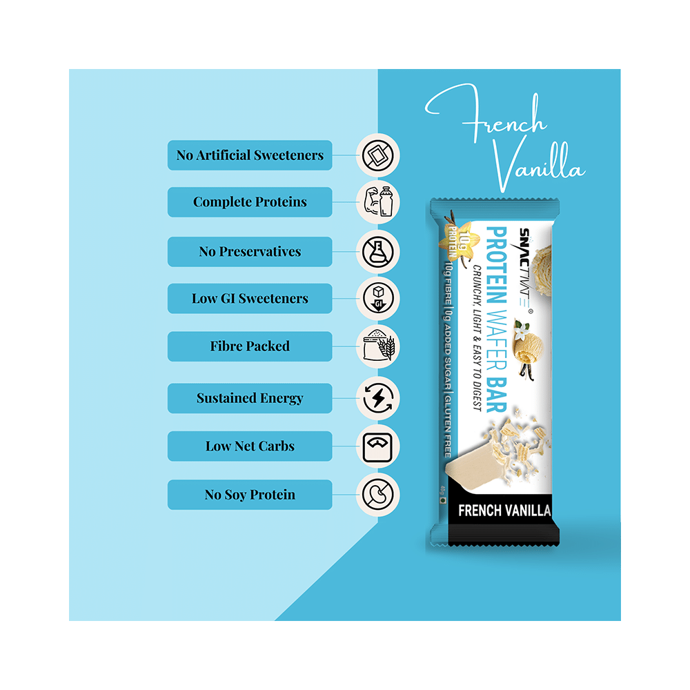 Snactivate Protein Wafer Bar (40gm Each) French Vanilla - Image 4
