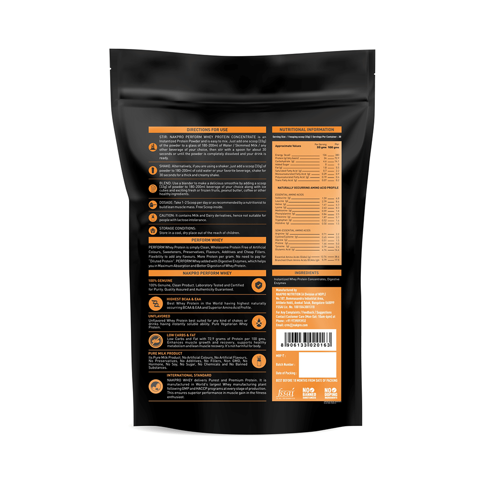 Nakpro Nutrition Perform Whey Protein Concentrate Unflavored - Image 2