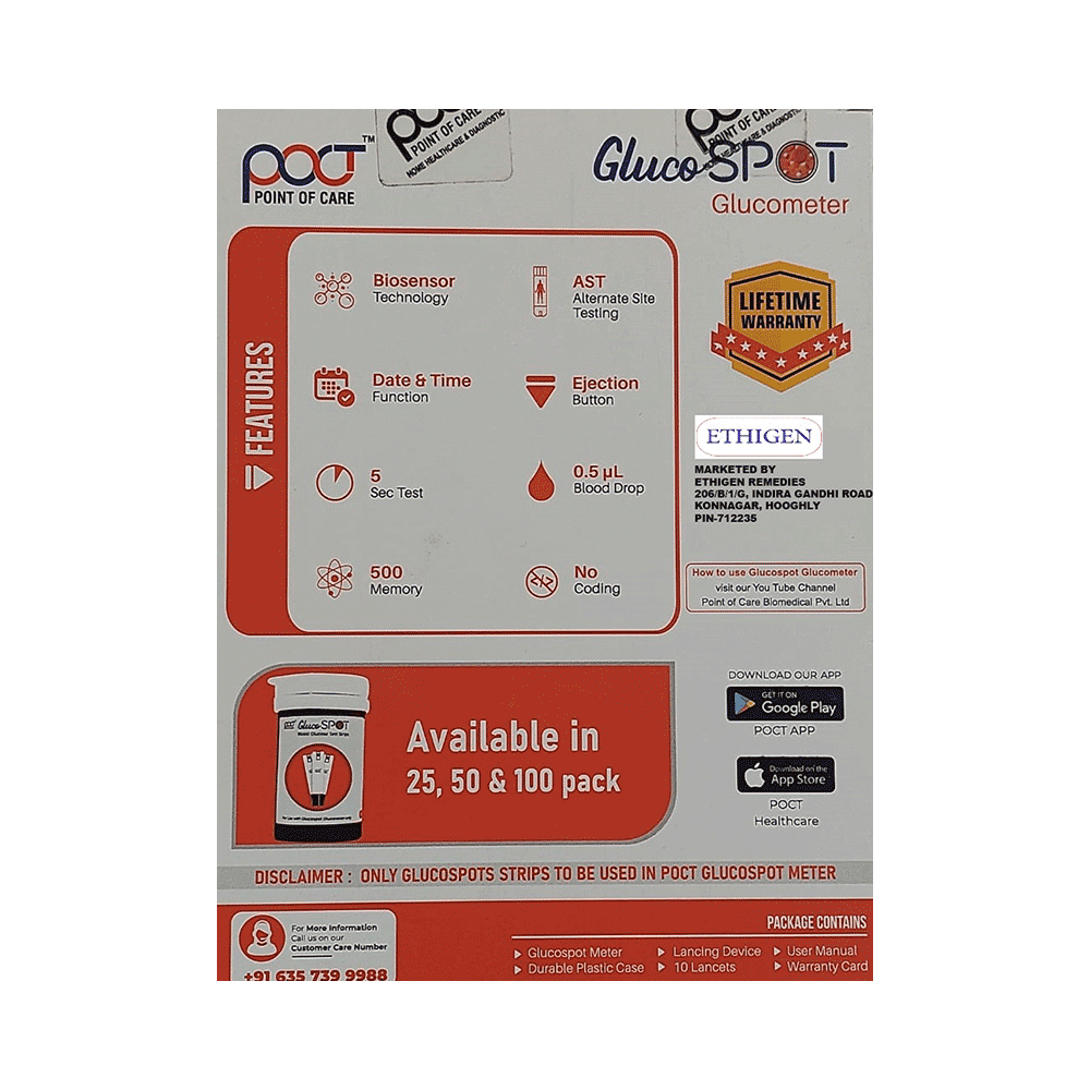 Point Of Care Gluco Spot Glucometer